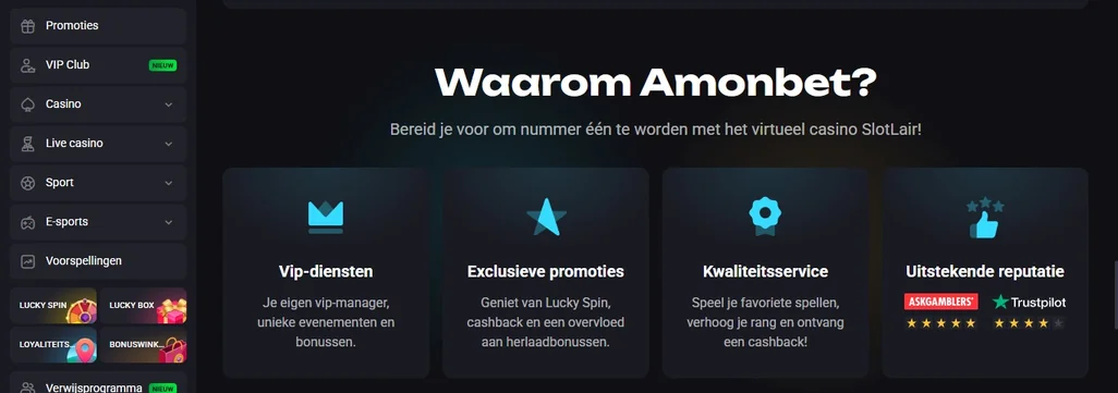 Bekijk voordelen casinopagina overzicht